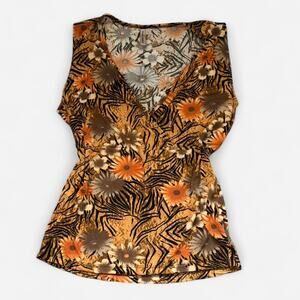 Susan lawrence orange floral print